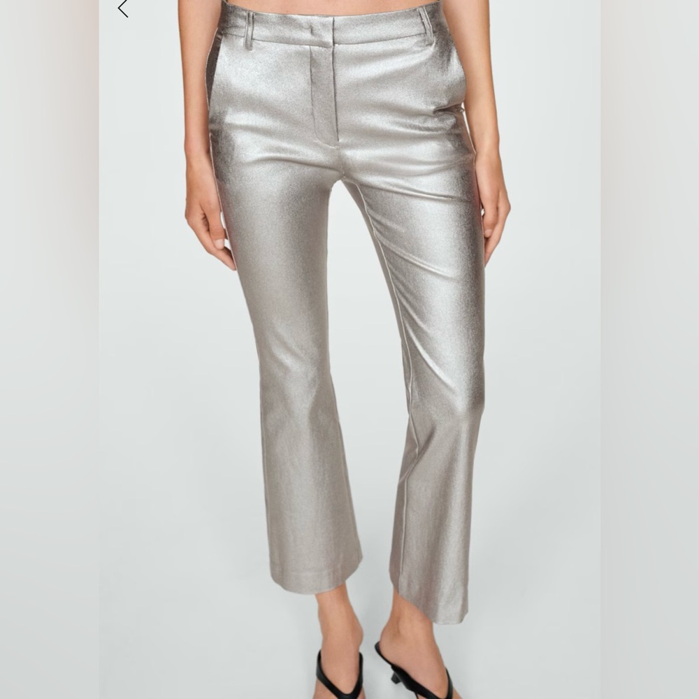 Mango silver flared jeans
